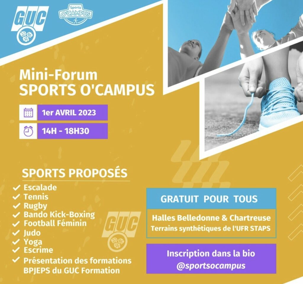 Affiche Sport O Campus des GUC le samedi 1er avril
