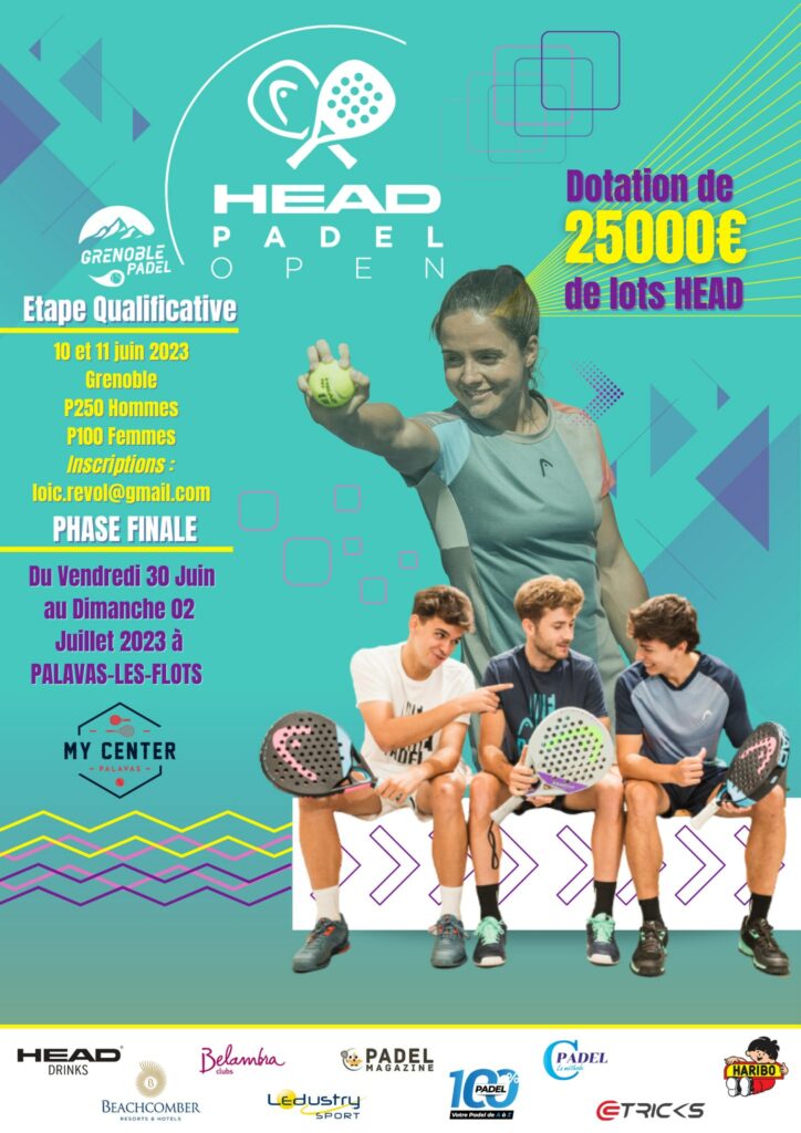Affiche descriptive du tournoi de padel organisé par le Grenoble Tennis