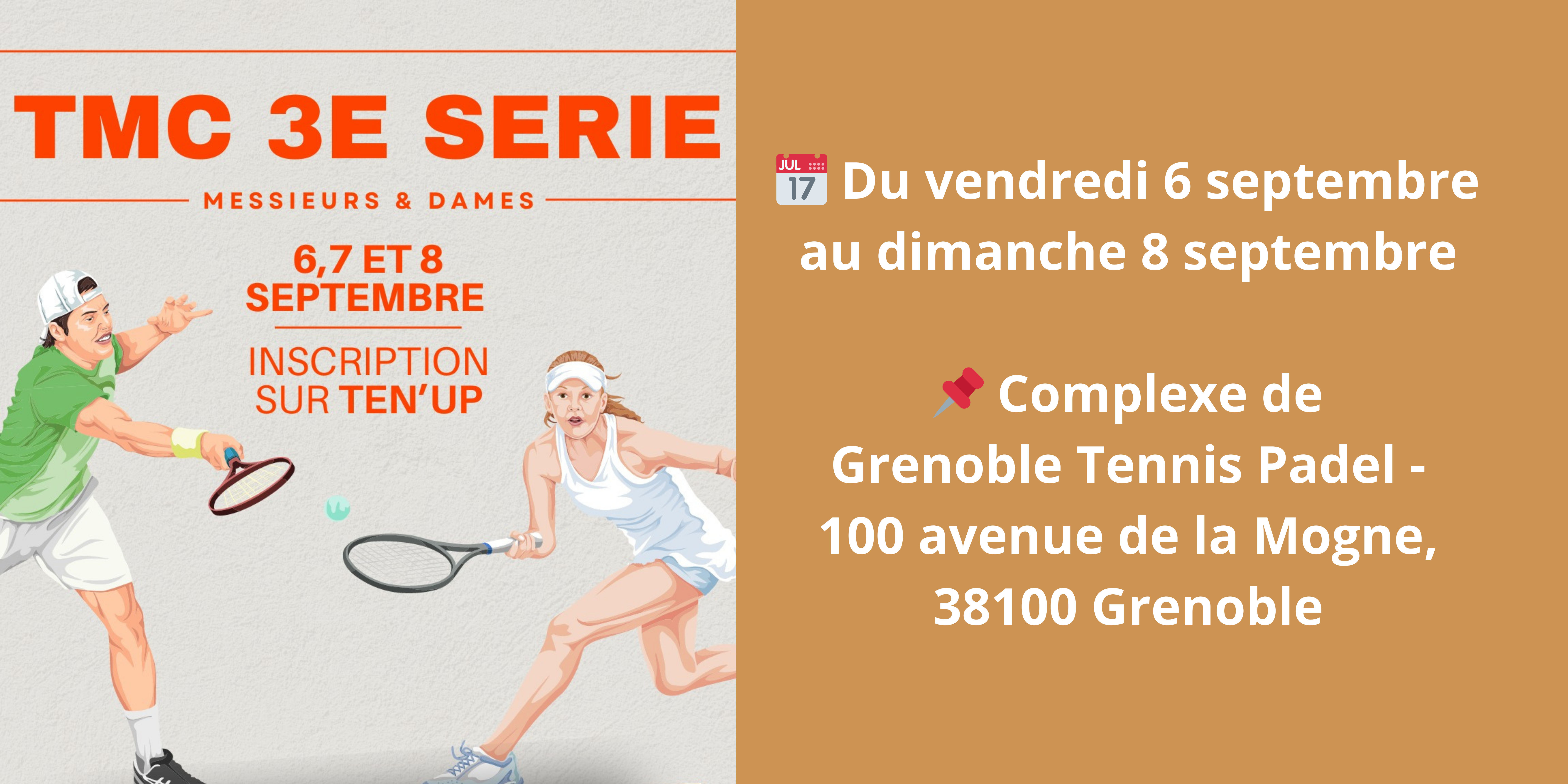 Tournoi Multi-Chances 3e série de Grenoble Tennis Padel du 6 au 8 septembre 2024