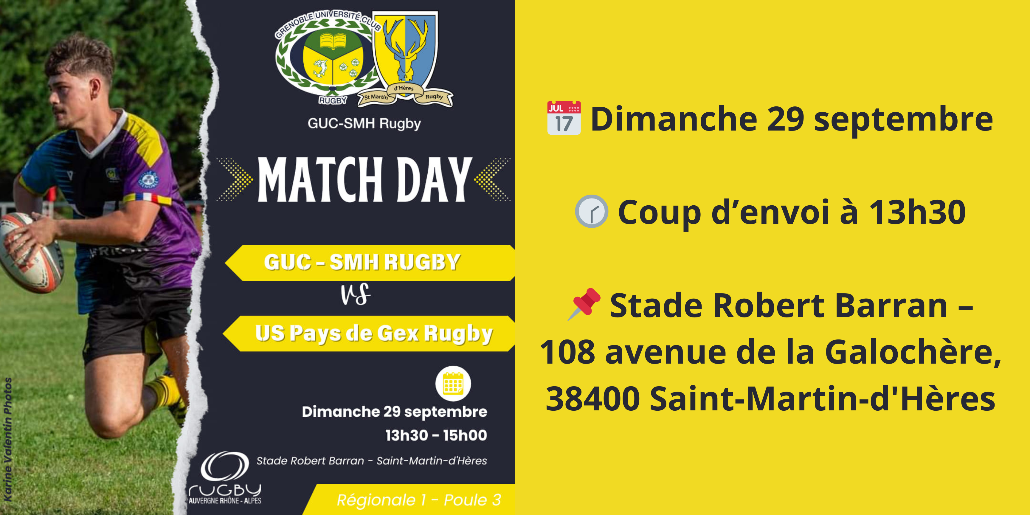 Championnat Régional 1 de rugby XV masculin du GUC Rugby le 29 septembre 2024