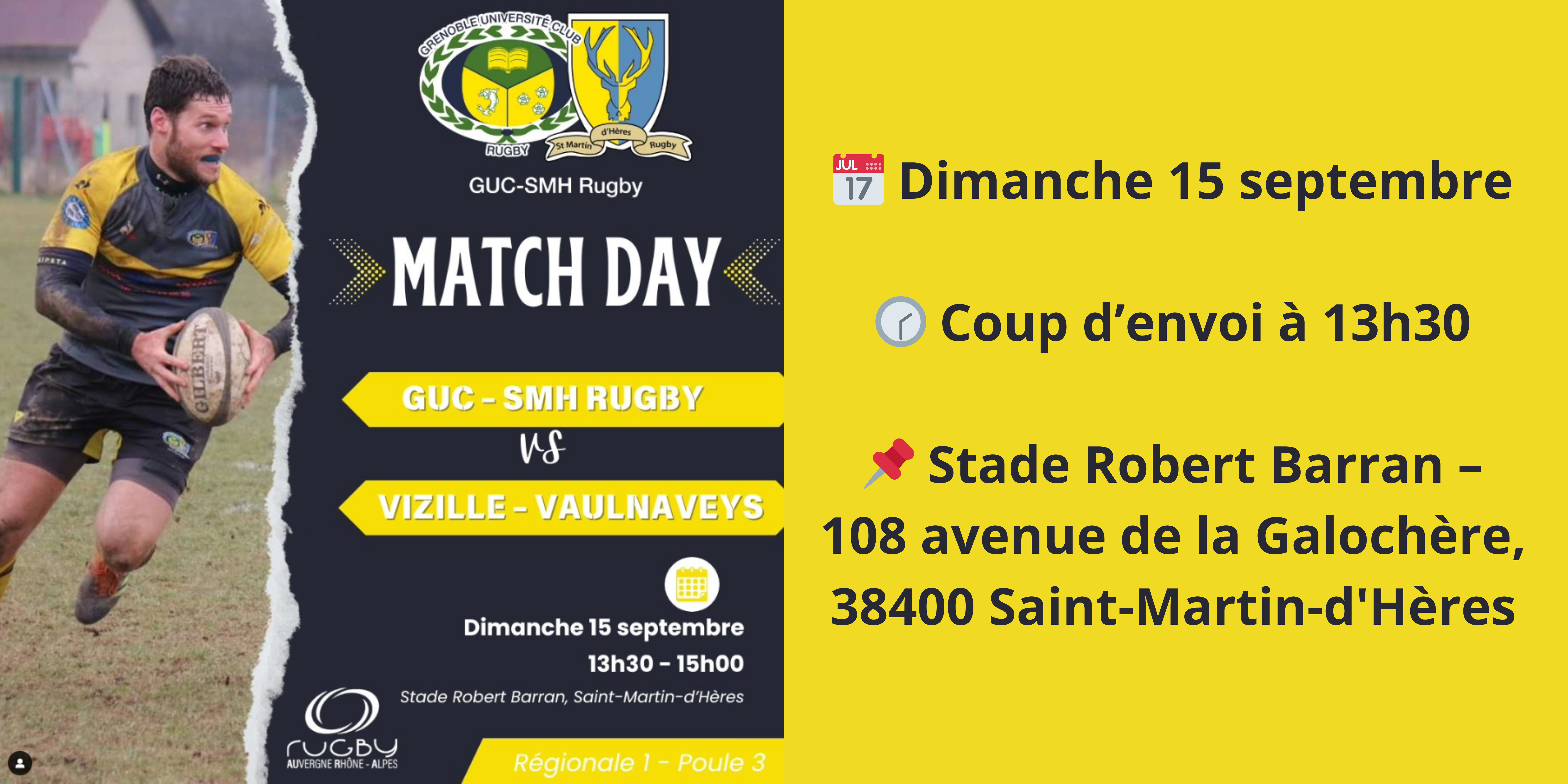 Championnat Régional 1 de rugby XV masculin le dimanche 15 septembre 2024