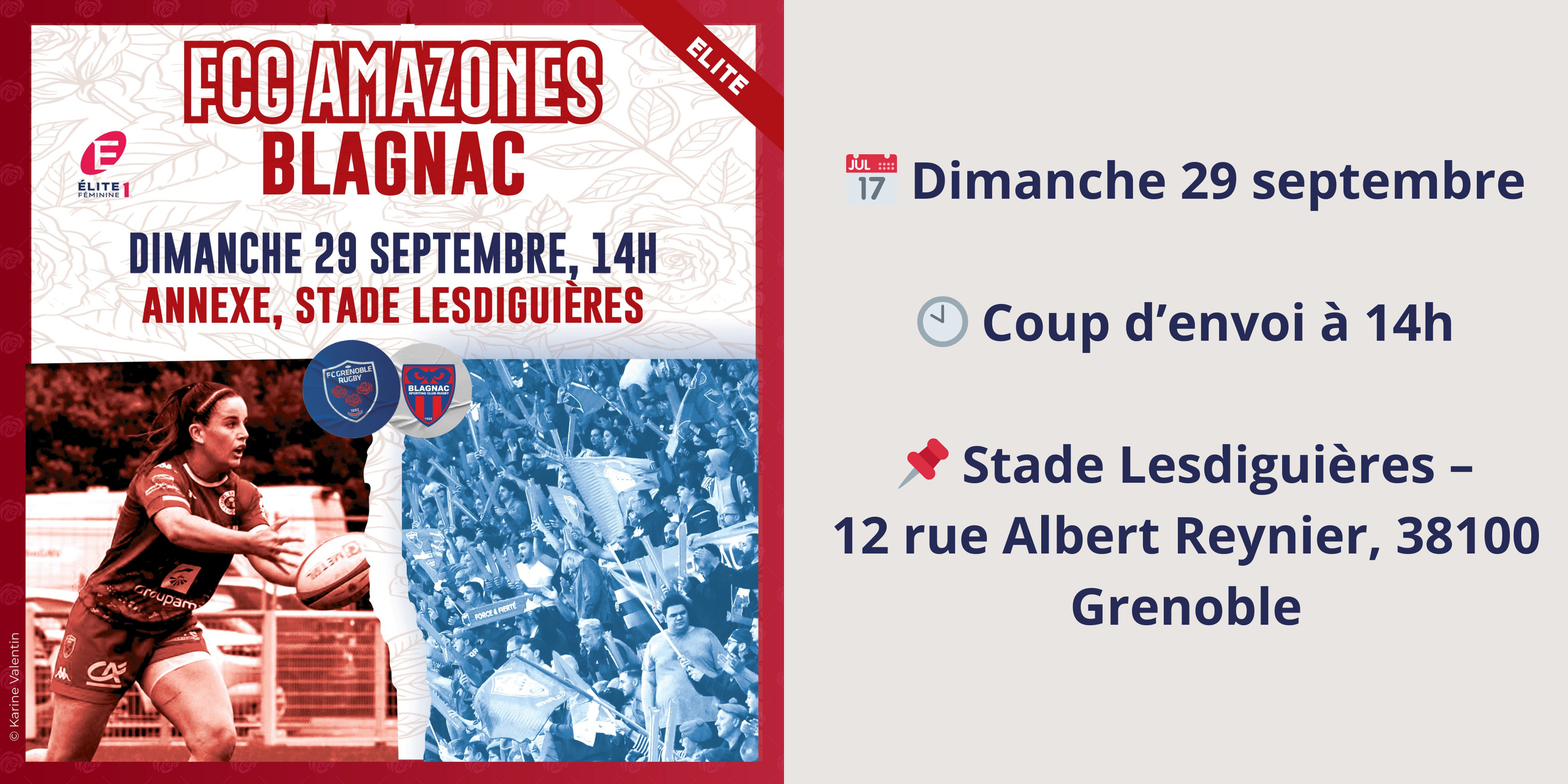 Championnat Élite Féminine de rugby du FCG Rugby le 29 septembre 2024