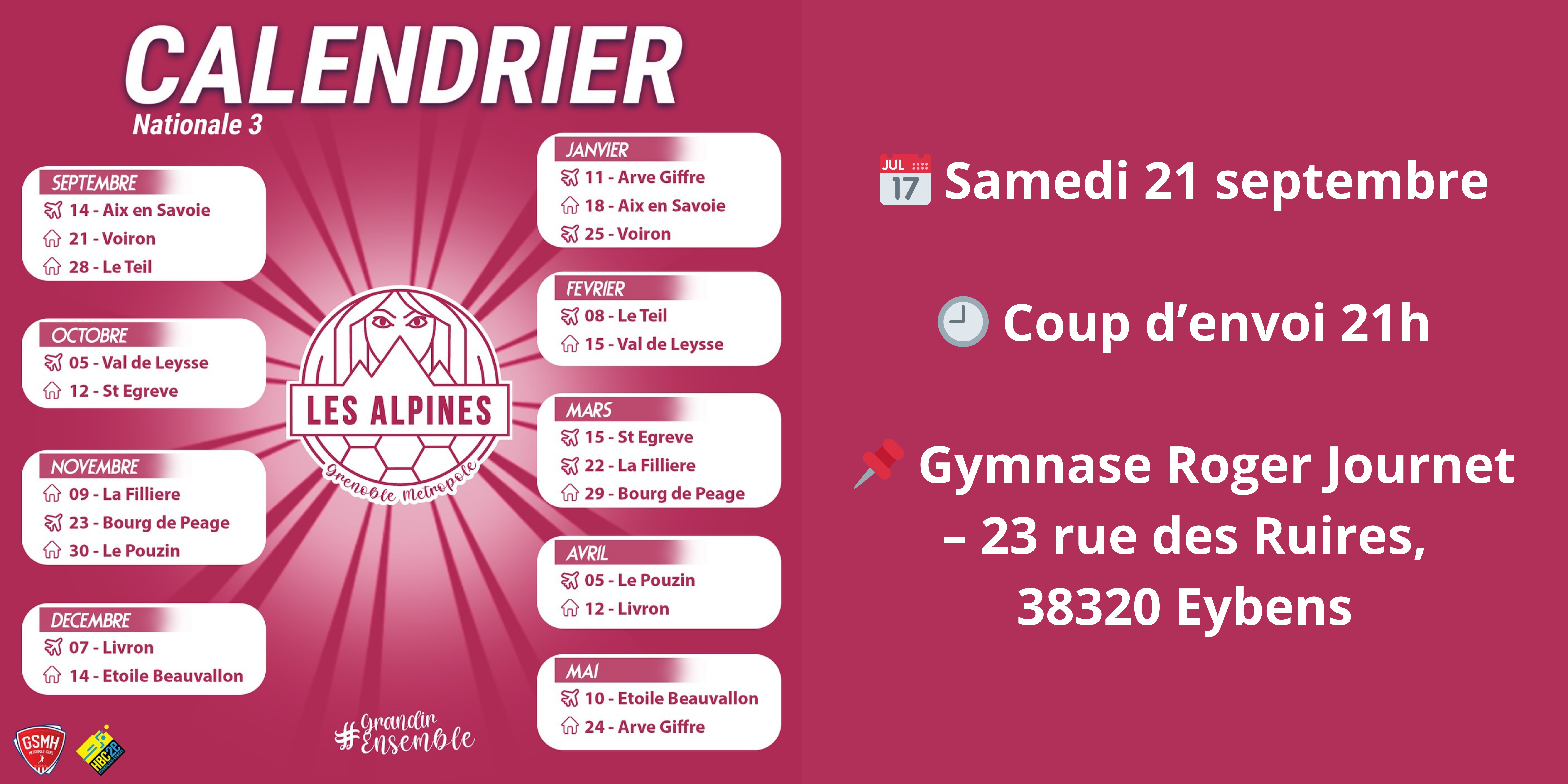 Match National 3 de handball féminin le 21 septembre 2024