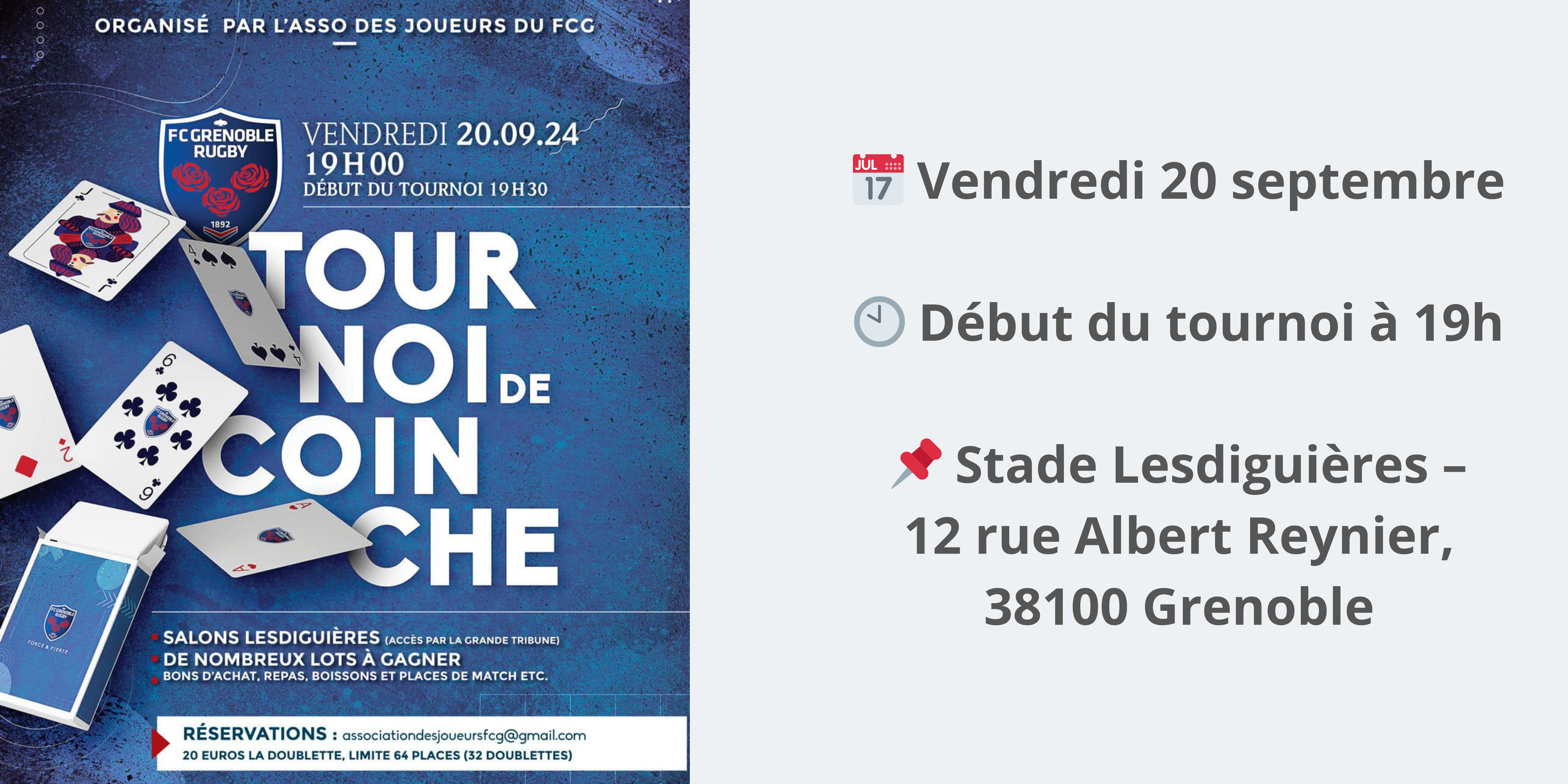 Tournoi de coinche organisé par le FCG Rugby le 20 septembre 2024