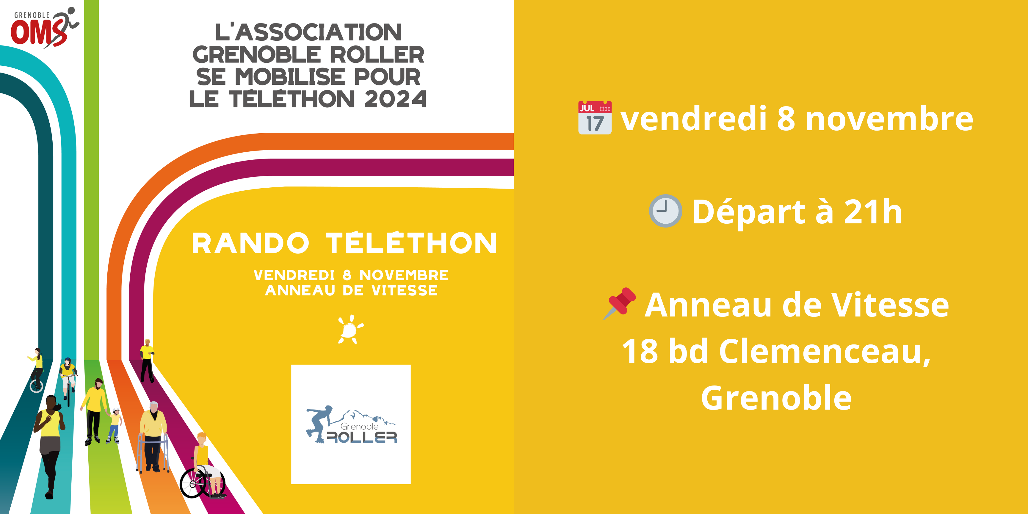 Rando roller spéciale Téléthon le 8 novembre 2024