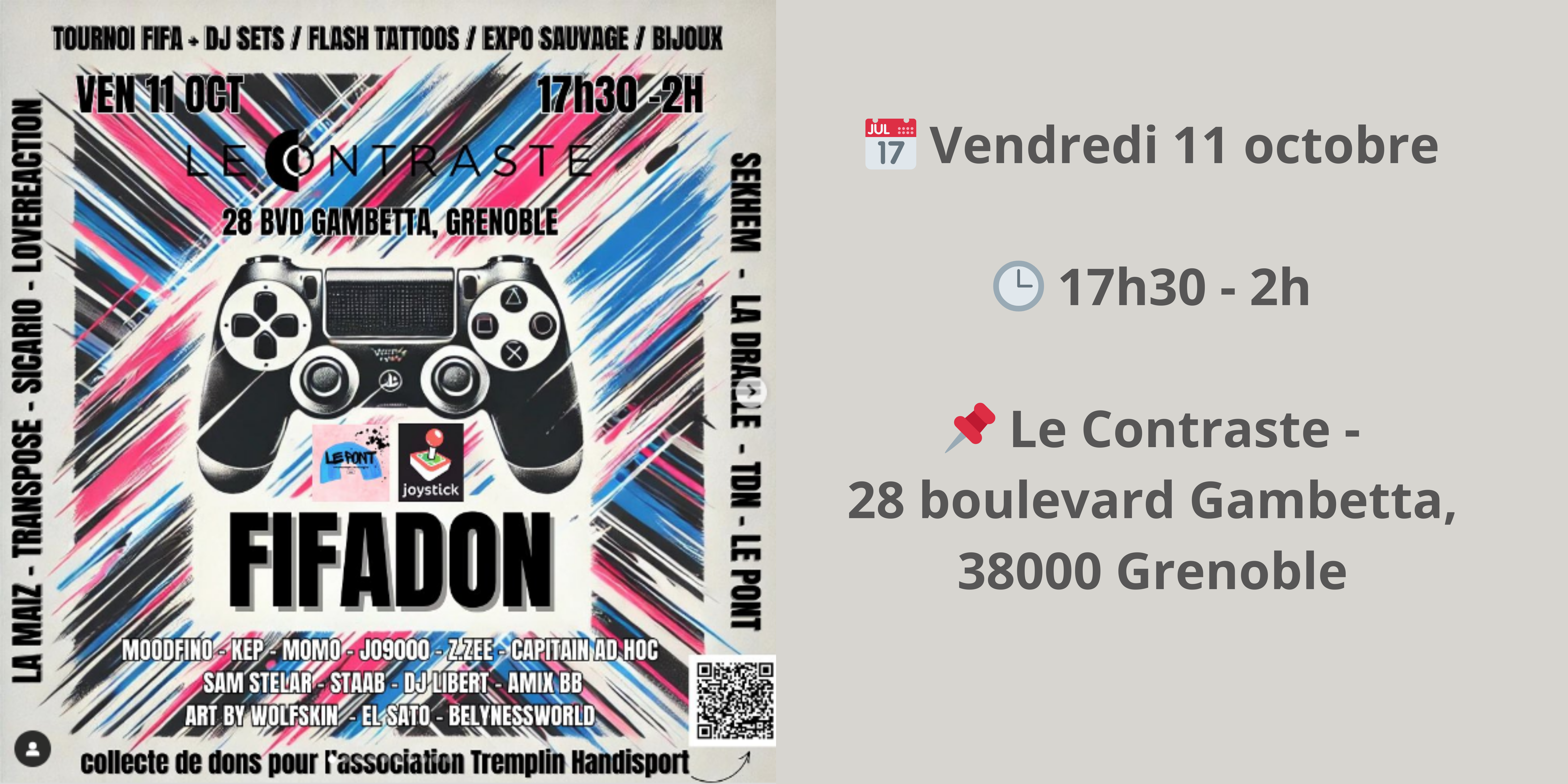 Soirée FIFADON en faveur de Tremplin Handisport le 11 octobre 2024