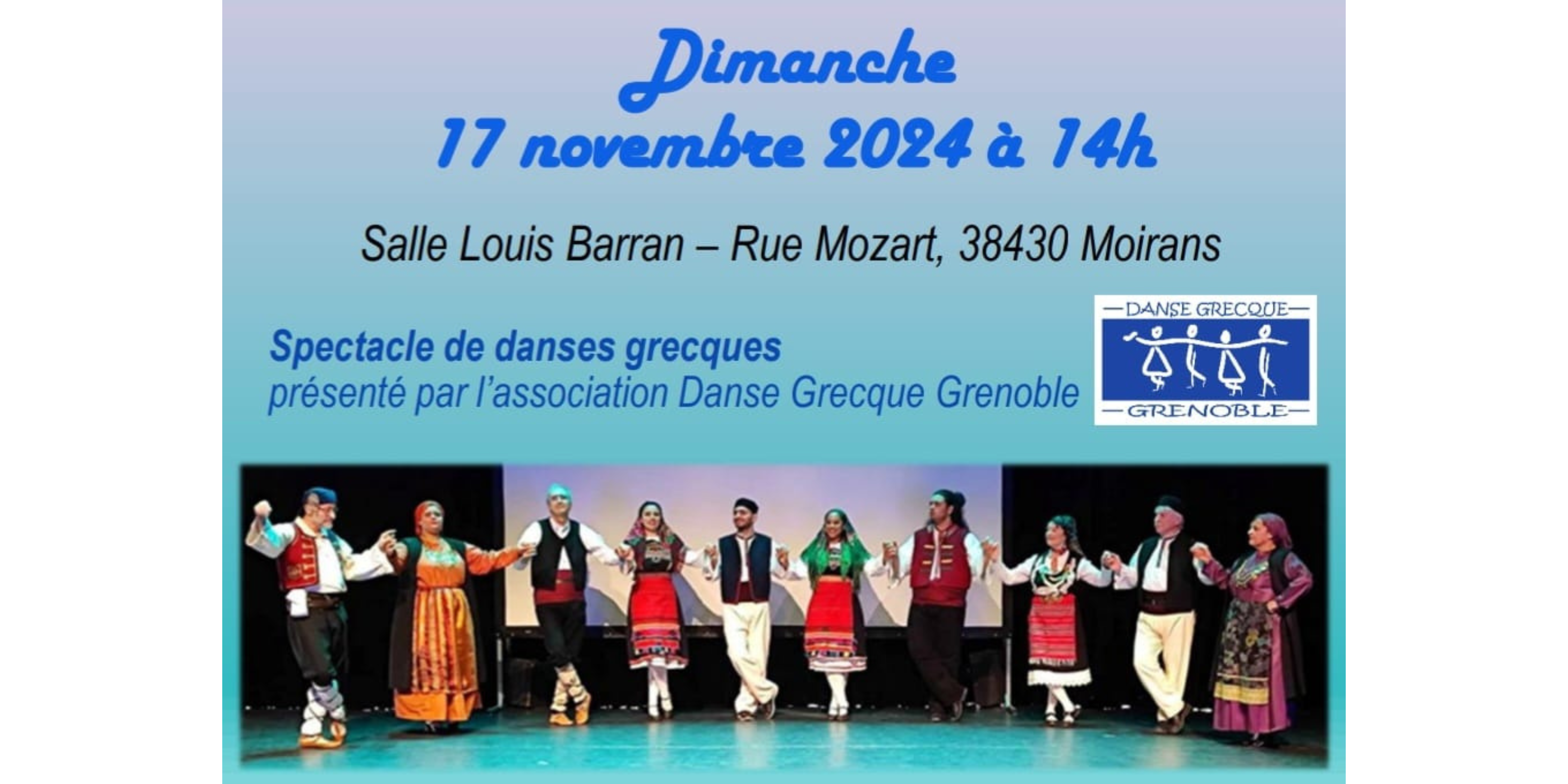 Spectacle de danse grecque organisé par Danse Grecque Grenoble le 17 novembre 2024