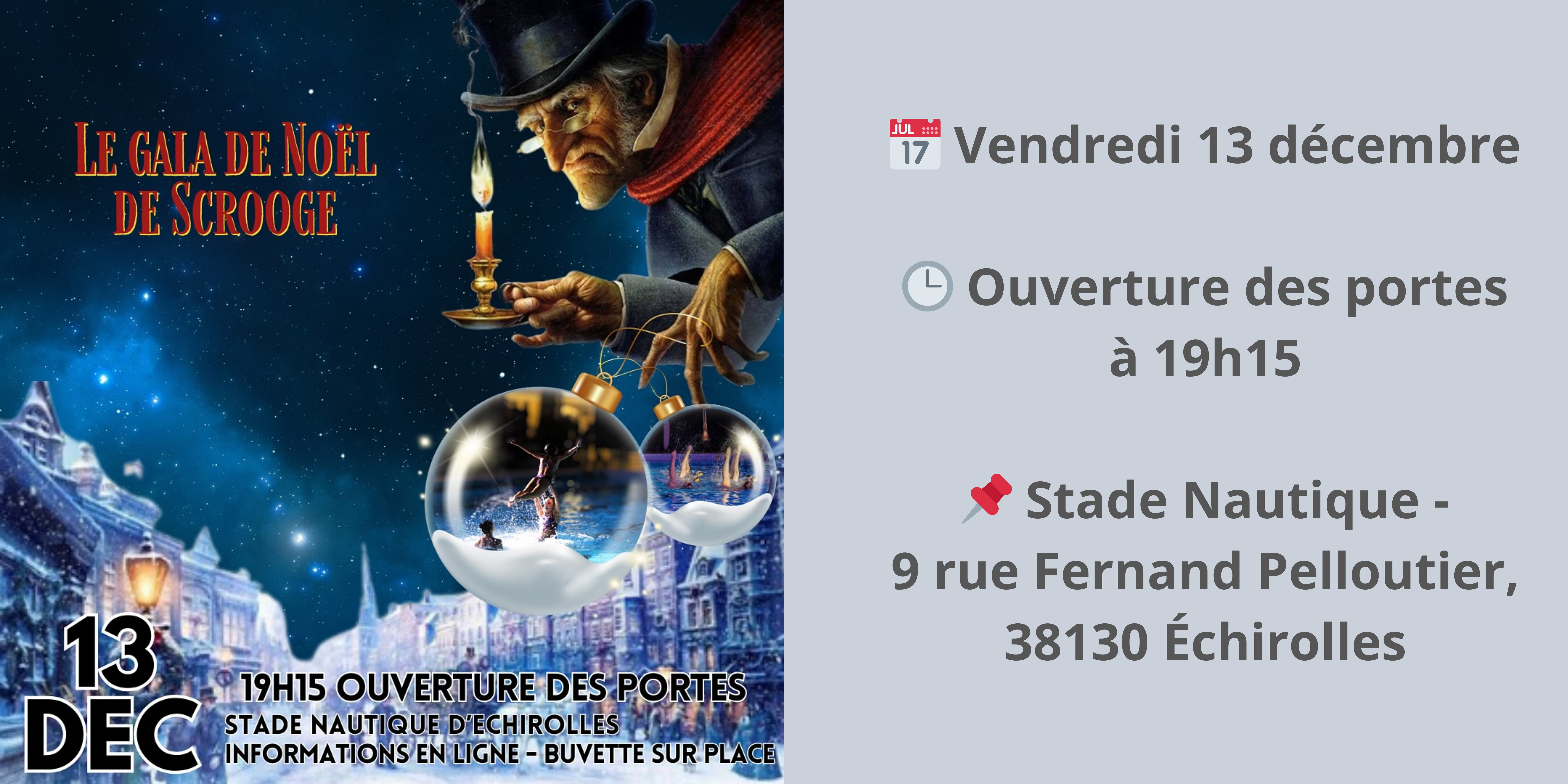 Le Gala de Noël de Scrooge par Grenoble Alp'38 le 13 décembre 2024