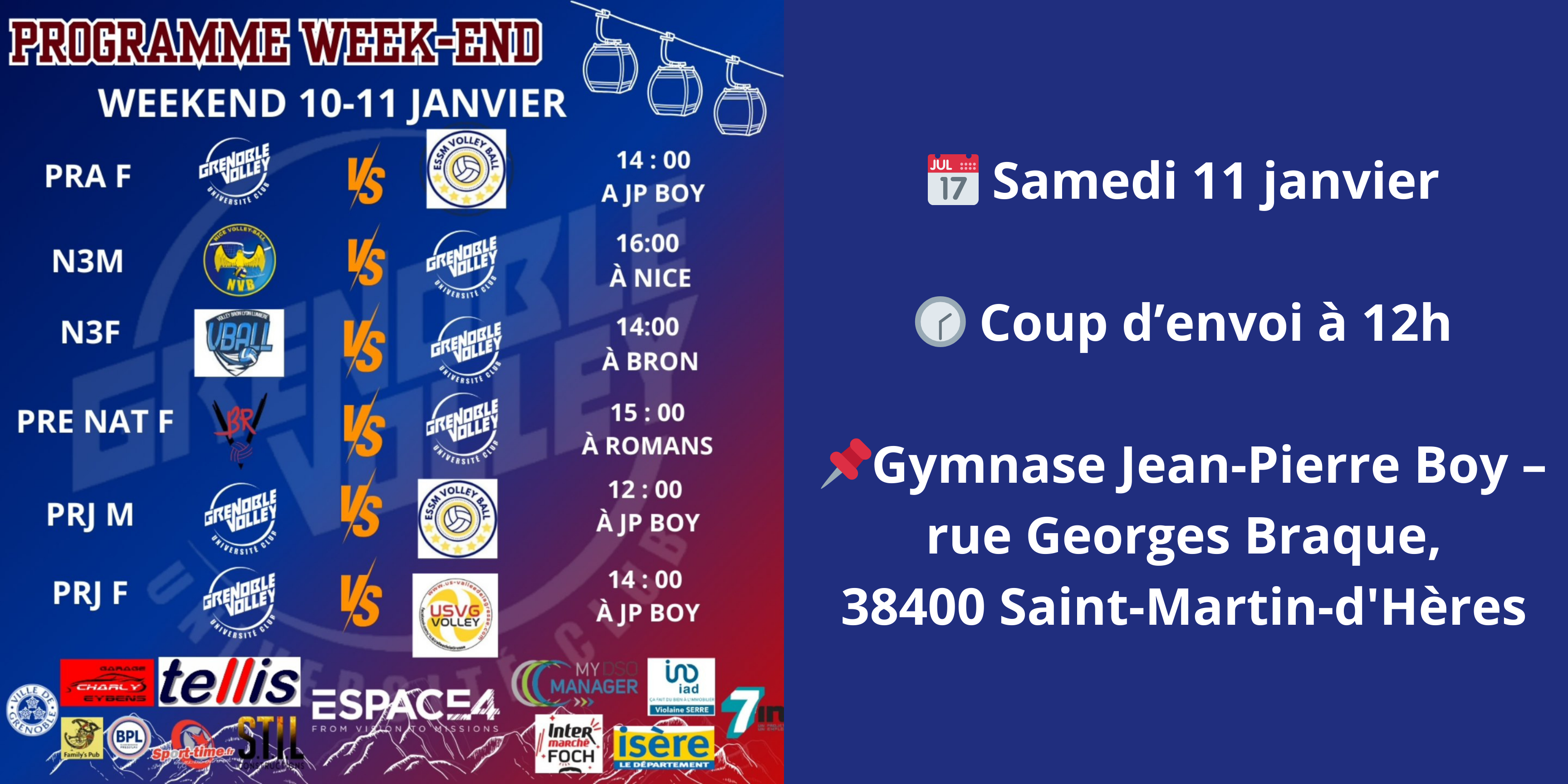 Championnat Départemental Jeune 18 de volley masculin le samedi 11 janvier 2025