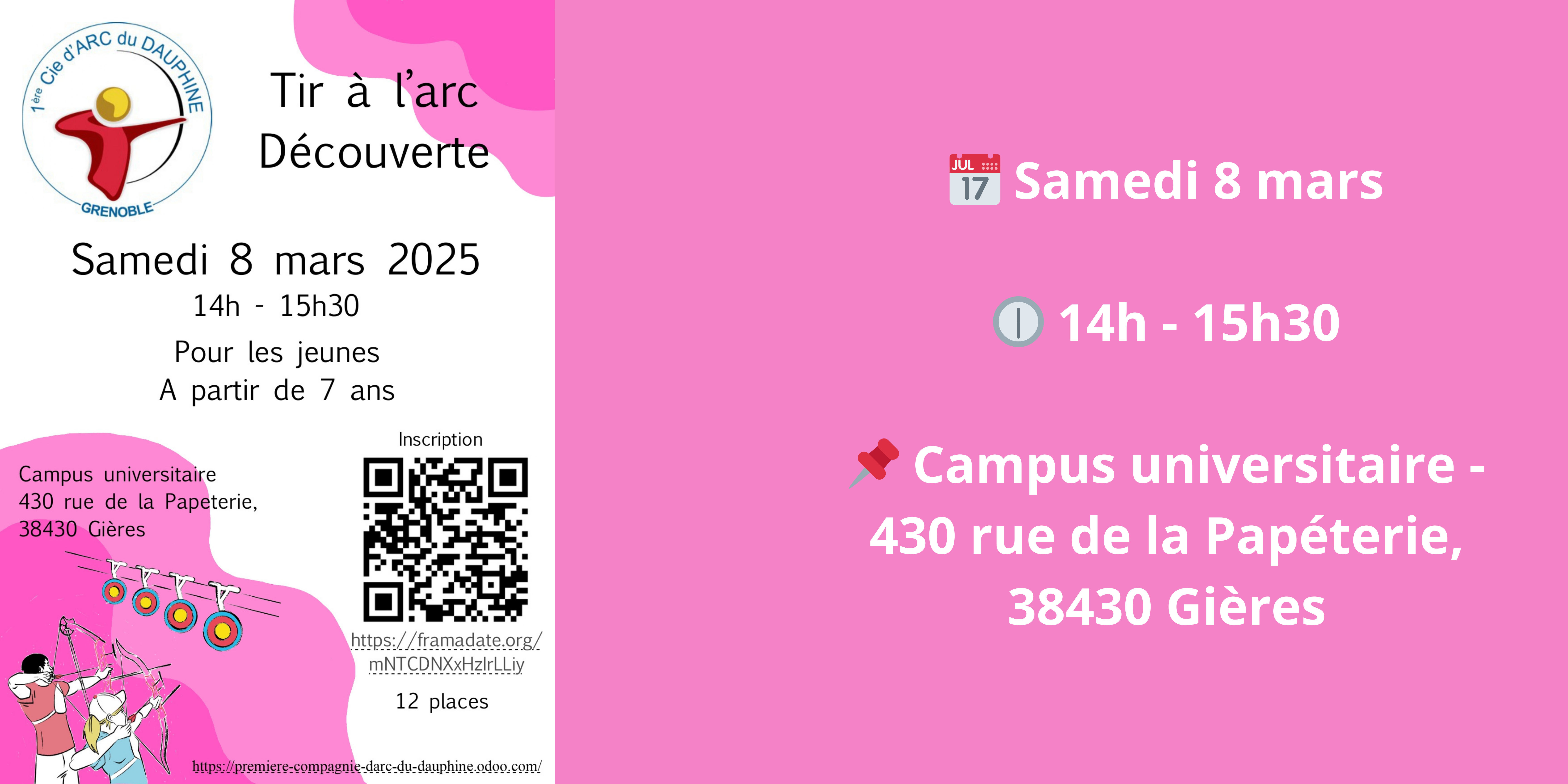 Séance de découverte de tir à l'arc le samedi 8 mars 2025